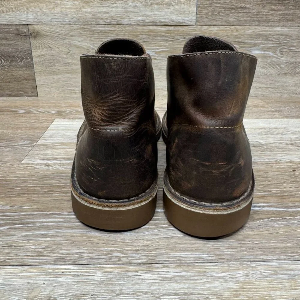 Clarks Bushacre Brown Leather Chukka Boots Men's Size 10.5